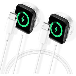 Upgraded for Apple Watch Charger USB C, [MFi Certified] 2Pack iWatch Charger Cable Magnetic Wireless Portable Fast Charging Cord Compatible with Apple Watch Series Ultra/9/8/7/6/5/4/3/2/1/SE(3.3FT/1M) in Kuwait