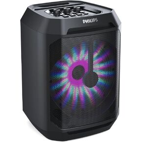Philips Party Bluetooth Speaker – 30W Portable Bluetooth Speaker with Bass Boost, 8 in. Woofer, Lights, 7 Hr. Playback, & Mic Input – Wireless, Loud Bluetooth Speaker for Home, Outdoors & More in Kuwait