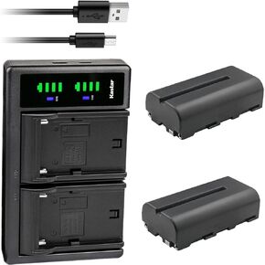 Kastar 3-Pack NP-F550 / NP-F570 Battery and LTD2 USB Charger Compatible with Neewer NL-288ARC Dimmable Bi-Color LED Panel, Professional Dimmable Bi-Color 660 LED Video Light, SNL660 LED Video Light in Saudi Arabia