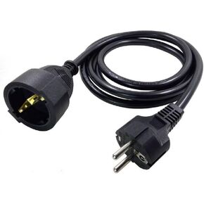 Toptekits CEE7/7 الأوروبي Schuko ذكر إلى أنثى تمديد أسلاك الطاقة، 16A 250V، 16ft/5m 2-Prong الأوروبية ألمانيا CEE 7/7 M/F كابل تمديد الحبل لPDU UPS (Schuko M/F، 16ft/5m)