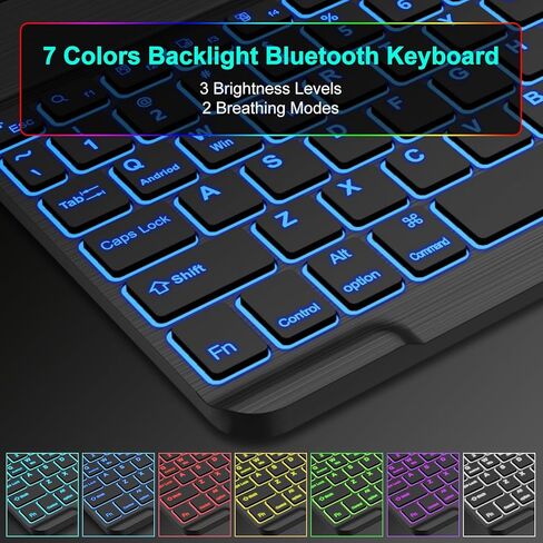 D DINGRICH Portable Galaxy Tab S8 Ultra Case with Keyboard 14.6 inch 2022 - Compatible with Model SM-X900/X906, Magnetic Flip-Fold Leather Case, Backlit Detachable Keyboard - Lightweight Keyboard Kit in Kuwait