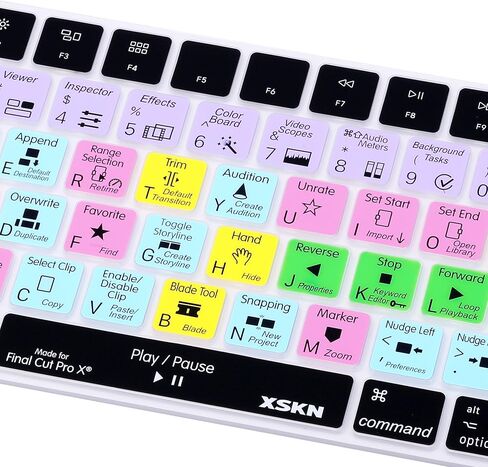 XSKN Magic Keyboard Final Cut Pro Shortcut Keyboard Cover, XSKN Durable FCPX Hotkeys Silicone Keyboard Skin for Apple Magic Keyboard MLA22LL/A, MLA22B/A (US & EU version) in Saudi Arabia