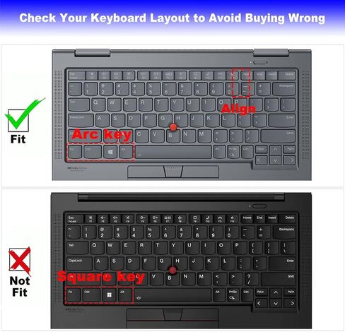غطاء لوحة المفاتيح لعام 2022 2021 جديد 14 بوصة Lenovo ThinkPad X1 Carbon Gen 9، Thinkpad X1 Yoga Gen 6 14 بوصة غطاء حماية لوحة مفاتيح الكمبيوتر المحمول، تصميم أمريكي - شفاف in Kuwait