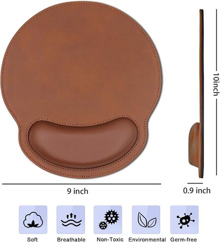 Ergonomic Mouse Pad with Wrist Support,PU Leather Mousepad for Laptop Computers,Non Slip Rubber Base Memory Foam Wrist Rest Mouse Pads for Home Work Office Easy Typing Pain Relief,Green in Saudi Arabia