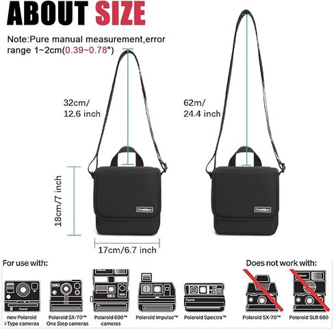 Cwatcun Carrying Camera Bag for Polaroid Box Camera,Camera Bag Case Compatible with Polaroid Originals OneStep+, Onestep 2, Now I-Type Instant, Polaroid 600 Film Camera. in Kuwait