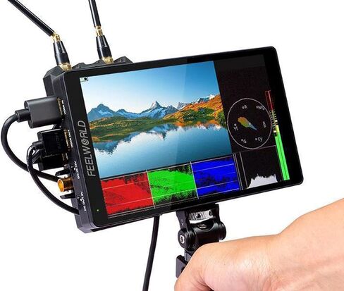 فيل وورلد شاشة لمس F7 برو 7 انش لكاميرا دي اس ال ار مع مجموعة خارجية ثلاثية الابعاد LUT F970 لنقل الطاقة اللاسلكي IPS FHD1920x1200 4K HDMI مخرج مخرج 5 فولت نوع سي in Saudi Arabia