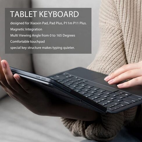 غطاء نوع لوحة المفاتيح لجهاز Lenovo Xiaoxin Pad Pad Plus P11 P11 Plus، غطاء نوع لوحة اللمس 2 في 1 مع لوحة مفاتيح لاسلكية قابلة للفصل مغناطيسيًا بتصميم QWERTY لجهاز Lenovo in Kuwait