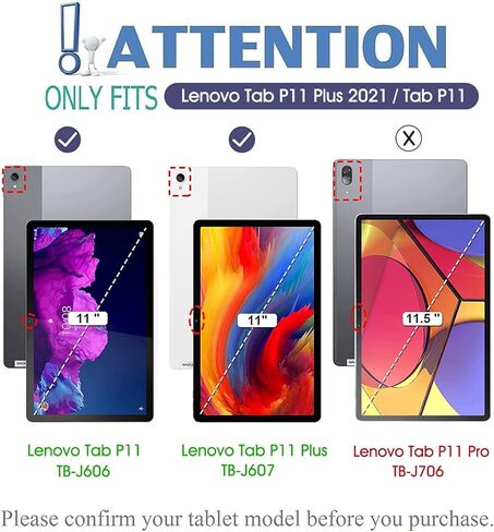 حافظة لوحة مفاتيح LDSOYIA Lenovo Tab P11 Plus 2021 & P11 2020 11 بوصة [Backlit، TB-J607F TB-J606X]، 7 ألوان خلفية قابلة للفصل لوحة مفاتيح لاسلكية لينوفو تاب P11 Plus & P11 in Kuwait