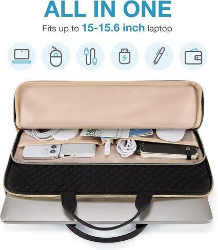 حقيبة لاب توب BAGSMART لجهاز MacBook Ai ir M2 A2941 2023 الجديد مقاس 15 بوصة، حقيبة حمل كمبيوتر محمول متوافقة مع 15.6 بوصة HP وDell وAcer Aspire وAsus Notebook وحقيبة حماية للكمبيوتر المحمول مع جيب ومقبض، وردي in Kuwait