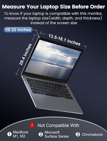 شاشة FOPO ثلاثية محمولة مقاس 15.6 بوصة للكمبيوتر المحمول، موسع شاشة الكمبيوتر المحمول FHD 1080P IPS لعرض الشاشة المزدوجة، شاشة محمولة لتوصيل USB-C وHDMI وتشغيلها لأجهزة الكمبيوتر المحمولة مقاس 15.6-19 بوصة (Mac، Windows)، Gery in Kuwait