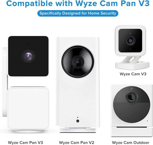 2 حزمة حامل تثبيت على الحائط لـ Wyze Cam Pan V3، Wyze Cam Pan V2، Wyze Cam V3، Wyze Cam Outdoor، 360 درجة دوارة + 90 درجة إمالة قوس جدار قابل للتعديل لنظام الكاميرا الداخلي Wyze مع زاوية رؤية أفضل in Kuwait