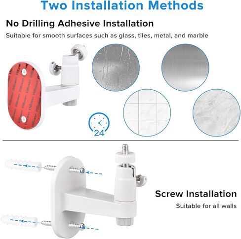 2 حزمة حامل تثبيت على الحائط لـ Wyze Cam Pan V3، Wyze Cam Pan V2، Wyze Cam V3، Wyze Cam Outdoor، 360 درجة دوارة + 90 درجة إمالة قوس جدار قابل للتعديل لنظام الكاميرا الداخلي Wyze مع زاوية رؤية أفضل in Kuwait