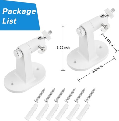 2 حزمة حامل تثبيت على الحائط لـ Wyze Cam Pan V3، Wyze Cam Pan V2، Wyze Cam V3، Wyze Cam Outdoor، 360 درجة دوارة + 90 درجة إمالة قوس جدار قابل للتعديل لنظام الكاميرا الداخلي Wyze مع زاوية رؤية أفضل in Kuwait