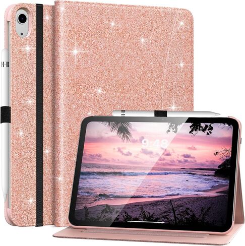 MoKo for iPad 10th Generation Case iPad 10.9 Inch Case 2022 with Pencil Holder, Multi-Angle Viewing iPad Case 10th Generation with Soft TPU Back Hand Strap for iPad 10th Gen 2022, Marble Purple in Kuwait