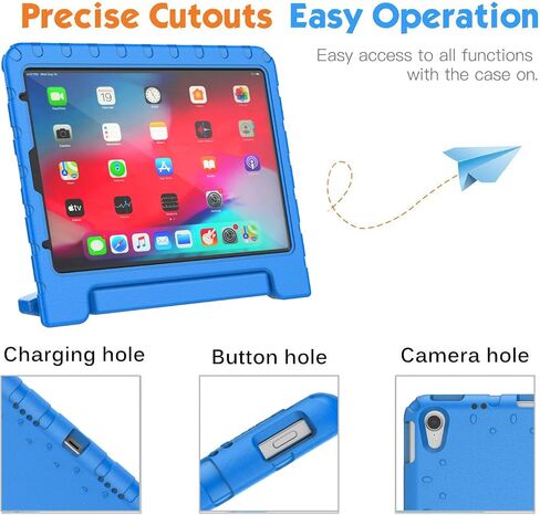 حافظة BMOUO 2022 iPad Air الجيل الخامس (10.9 بوصة) للأطفال، حافظة iPad Air الجيل الرابع للأطفال 2020، حافظة iPad Air 5/4، حافظة بمقبض قابل للتحويل مقاومة للصدمات لجهاز iPad Air 5th/4th Gen 10.9 بوصة، أزرق in Kuwait