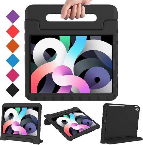 BMOUO 2022 iPad Air 5th Generation (10.9 Inch) Kids Case, 2020 iPad Air 4th Generation Kids Case, iPad Air 5/4 Case, Shockproof Convertible Handle Stand Case for iPad Air 5th/4th Gen 10.9 inch, Black in Kuwait