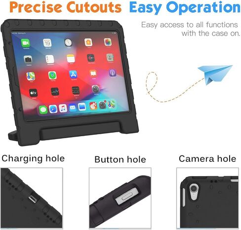 BMOUO 2022 iPad Air 5th Generation (10.9 Inch) Kids Case, 2020 iPad Air 4th Generation Kids Case, iPad Air 5/4 Case, Shockproof Convertible Handle Stand Case for iPad Air 5th/4th Gen 10.9 inch, Black in Kuwait
