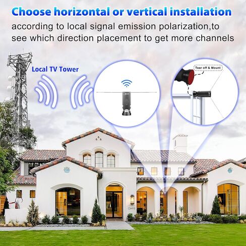 Rabbit Ears Antenna for TV Without Cable, Long Range Reception with Amplifier TV Antenna for Smart TV Indoor, HD Antenna for TV Indoor 4k, Digital Antenna for Smart TV Support All Free HDTV Channels in Kuwait