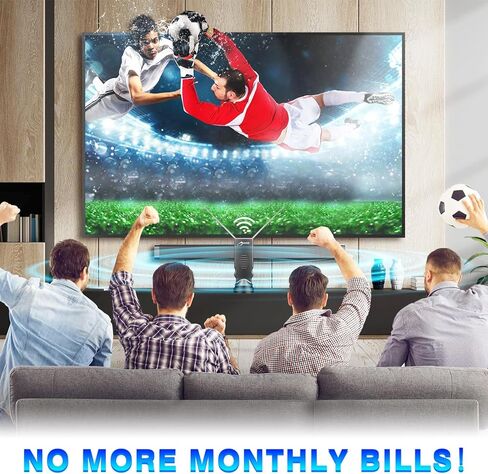 Rabbit Ears Antenna for TV Without Cable, Long Range Reception with Amplifier TV Antenna for Smart TV Indoor, HD Antenna for TV Indoor 4k, Digital Antenna for Smart TV Support All Free HDTV Channels in Kuwait