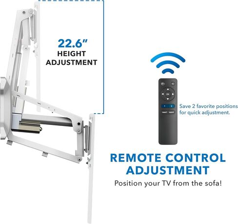 MOUNT-IT! Motorized Fireplace TV Wall Mount | Remote Control Electric Pull Down Mantel Mounting Bracket, Up to 77 Lbs Weight Capacity, Height Adjustable, Swivel, VESA 600x400 Compatible in Kuwait