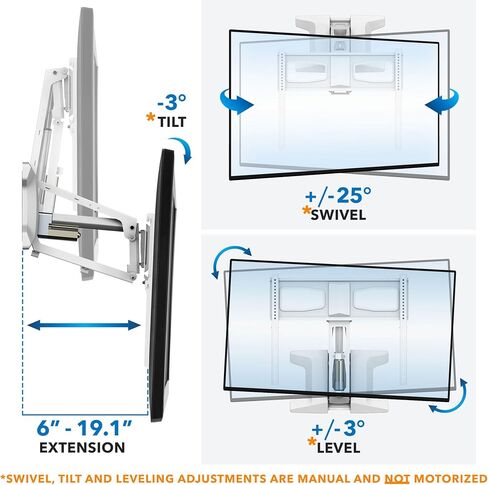 MOUNT-IT! Motorized Fireplace TV Wall Mount | Remote Control Electric Pull Down Mantel Mounting Bracket, Up to 77 Lbs Weight Capacity, Height Adjustable, Swivel, VESA 600x400 Compatible in Kuwait