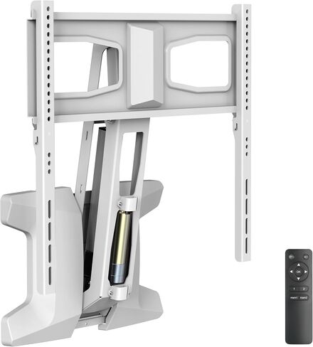 MOUNT-IT! Motorized Fireplace TV Wall Mount | Remote Control Electric Pull Down Mantel Mounting Bracket, Up to 77 Lbs Weight Capacity, Height Adjustable, Swivel, VESA 600x400 Compatible in Kuwait