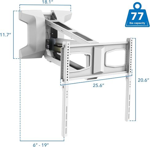 MOUNT-IT! Motorized Fireplace TV Wall Mount | Remote Control Electric Pull Down Mantel Mounting Bracket, Up to 77 Lbs Weight Capacity, Height Adjustable, Swivel, VESA 600x400 Compatible in Kuwait