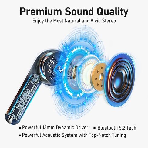 سماعات أذن بلوتوث لاسلكية من أوديفانس ناتشر 301 لهواتف iPhone وAndroid، صوت ممتاز، مكالمات واضحة، ملاءمة مريحة، شحن لاسلكي، وسائد أذن مثالية للعمل واليومي (أبيض) in Kuwait