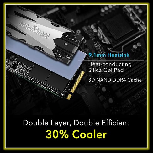 Addlink A93 2TB Storage Expansion for PS5 Console with Heatsink, Up to 7400mb/s, Gen 4 PCIe NVMe m.2 2280, SLC Cache Internal Solid State Drive(‎ad2TBA93M2P) in Kuwait