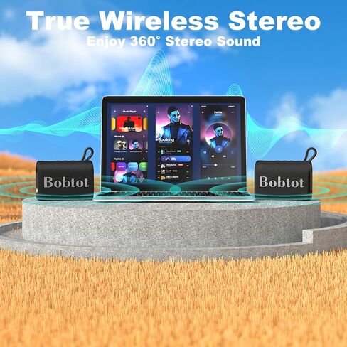مكبر صوت بلوتوث بوبتوت مكبر صوت لاسلكي محمول - IPX7 مكبر صوت مقاوم للماء مع صوت ستيريو TWS بلوتوث 5.1 مكبر صوت محمول للمنزل والحفلات والشاطئ والخارج in Kuwait