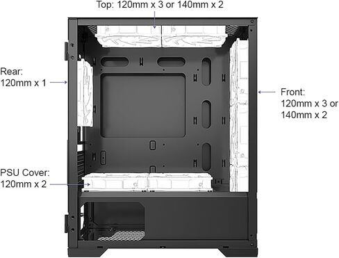 حافظة كمبيوتر العاب بي ماستيج مايكرو ايه تي اكس من بي جيرز مع نظام تدفق هواء ضخم من الزجاج المقسى بجانب الباب الدوار ومنفذ USB نوع C ومنفذ USB 3.0 × 2 (تباع المراوح بشكل منفصل) in Kuwait