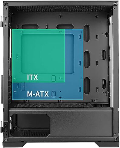 حافظة كمبيوتر العاب بي ماستيج مايكرو ايه تي اكس من بي جيرز مع نظام تدفق هواء ضخم من الزجاج المقسى بجانب الباب الدوار ومنفذ USB نوع C ومنفذ USB 3.0 × 2 (تباع المراوح بشكل منفصل) in Kuwait