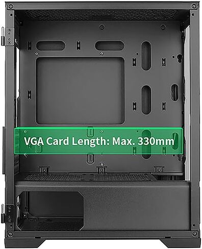 حافظة كمبيوتر العاب بي ماستيج مايكرو ايه تي اكس من بي جيرز مع نظام تدفق هواء ضخم من الزجاج المقسى بجانب الباب الدوار ومنفذ USB نوع C ومنفذ USB 3.0 × 2 (تباع المراوح بشكل منفصل) in Kuwait