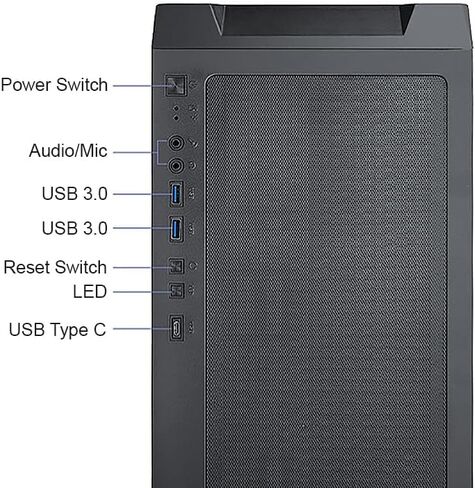 حافظة كمبيوتر العاب بي ماستيج مايكرو ايه تي اكس من بي جيرز مع نظام تدفق هواء ضخم من الزجاج المقسى بجانب الباب الدوار ومنفذ USB نوع C ومنفذ USB 3.0 × 2 (تباع المراوح بشكل منفصل) in Kuwait