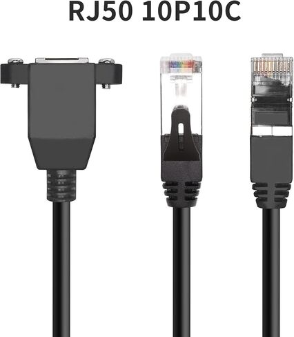 QIANRENON RJ50 10P10C Male to Female Extension Cable Panel Screw Mount Shielded Cat 5E 26AWG for Motorola Radio Barcode Scanning Laser Printing Industrial Equipment etc.,9.8ft(3m) in Kuwait