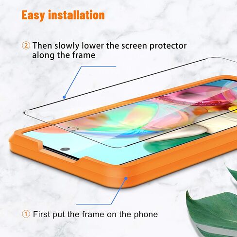 UniqueMe [2+2 Pack] Camera Lens Protector and Screen Protector for Samsung Galaxy A71 4G / 5G,Tempered Glass [Easy Installation Frame] HD Clear [Anti-Scratch] [Bubble Free] in Kuwait