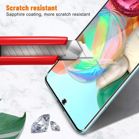UniqueMe [2+2 Pack] Camera Lens Protector and Screen Protector for Samsung Galaxy A71 4G / 5G,Tempered Glass [Easy Installation Frame] HD Clear [Anti-Scratch] [Bubble Free] in Kuwait