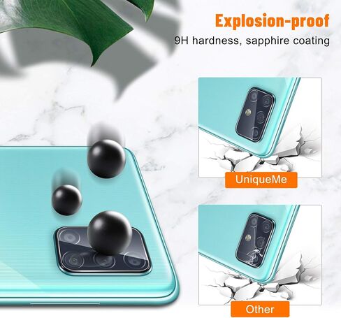 UniqueMe [2+2 Pack] Camera Lens Protector and Screen Protector for Samsung Galaxy A71 4G / 5G,Tempered Glass [Easy Installation Frame] HD Clear [Anti-Scratch] [Bubble Free] in Kuwait