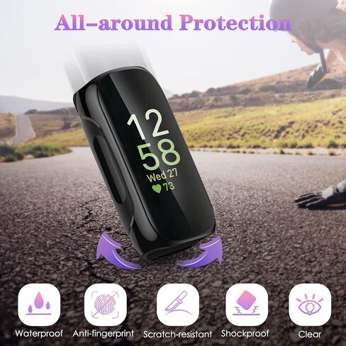 FINTIE 3 Pack Case Compatible with Fitbit Inspire 3 2 HR, Flexible Soft Full-Around watch Screen Protector TPU Case Cover Bumper Shell, Clear in Kuwait