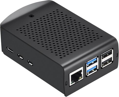 حافظة iUniker المعدنية لـ Raspberry Pi 5، وPi 5 مع مروحة كبيرة 4010 PWM ومشتت حراري نحاسي يدعم حامل VESA لـ Raspberry Pi 5 (4010 Fan) in Kuwait