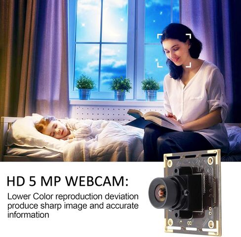 5Megapixel 2592X1944 Webcamera High Difinition Webcam with Aptina MI5100 CMOS Sensor 100 Degree No Distortion Lens USB Camera with Aluminum Mini Case Plug and Play Perfect for Industrial or Innovation in Kuwait