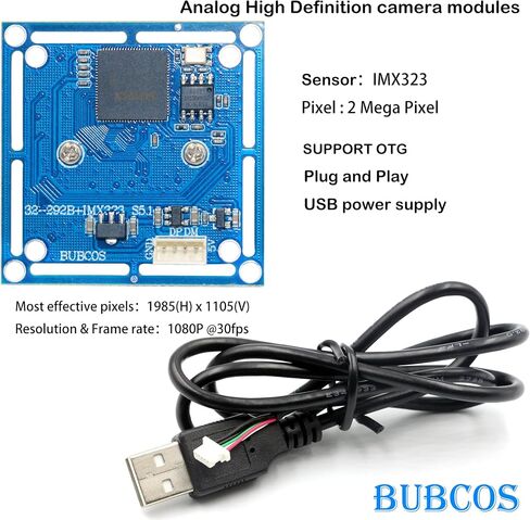 Camera Module Imx323 Sensor 2.0 Cmos Sensor Low Light H. 264 Lightburn Camera with Microphone, 0.01lux OTG Uvc Plug & Play Free Drive for Raspberry Pi Camera in Saudi Arabia