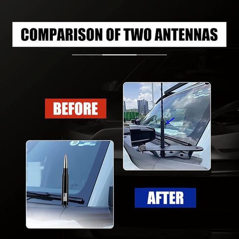 Pack-1 Car Truck Bullet Antenna, 5.4" x 0.78" Vehicle Short Antenna, Universal Antenna Replacement for Ford, Dodge, Chevrolet, GMC, Jeep, Toyota (American Flag Black) in Kuwait