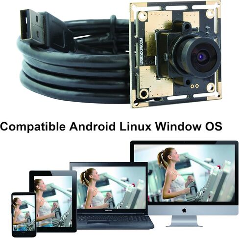 ELP USB مع كاميرا 2.1 مم زاوية واسعة Mjpeg 5 ميجابكسل HD كاميرا كمبيوتر USB لرؤية الآلة الصناعية OV5640 Mini UVC USB2.0 كاميرا Lightburn، كابل 3.3 قدم/1 متر للكمبيوتر المحمول Jetson Nano in Kuwait