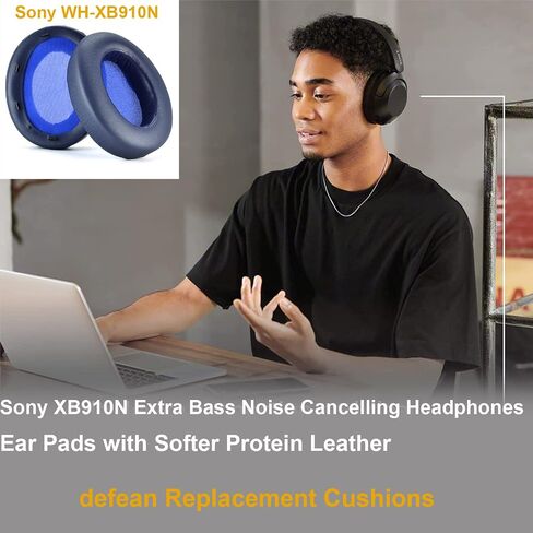 Defean Blue Earpads for Sony WH-XB910 XB910N(NO fit WH-H910N) in Kuwait