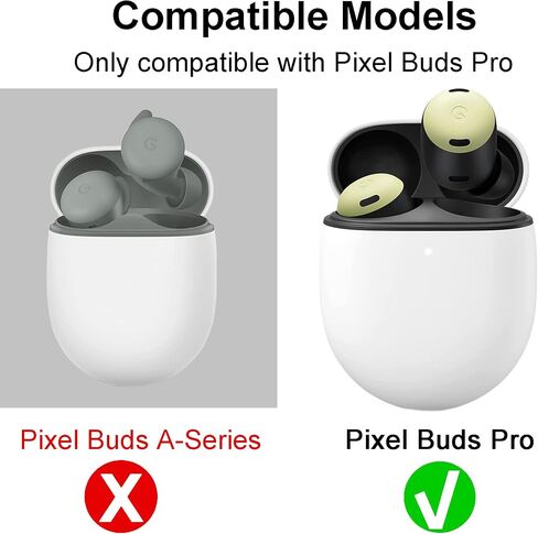 أطراف أذن من إسفنج الذاكرة AHBTEYM لـ Google Pixel Buds Pro، غطاء حافظة من السيليكون مع سلسلة مفاتيح، حزام مضاد للفقد، أطراف إسفنجية لـ Pixel Buds Pro 3 أزواج S/M/L (حافظة من عشب الليمون + حزام من عشب الليمون + أطراف أذن سوداء) in Kuwait