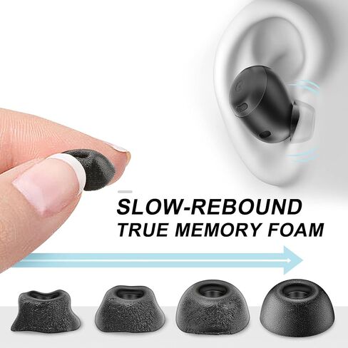 أطراف أذن من إسفنج الذاكرة AHBTEYM لـ Google Pixel Buds Pro، غطاء حافظة من السيليكون مع سلسلة مفاتيح، حزام مضاد للفقد، أطراف إسفنجية لـ Pixel Buds Pro 3 أزواج S/M/L (حافظة من عشب الليمون + حزام من عشب الليمون + أطراف أذن سوداء) in Kuwait