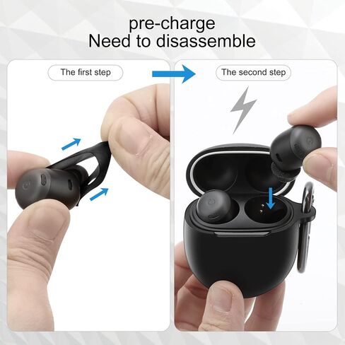 أطراف أذن من إسفنج الذاكرة AHBTEYM لـ Google Pixel Buds Pro، غطاء حافظة من السيليكون مع سلسلة مفاتيح، حزام مضاد للفقد، أطراف إسفنجية لـ Pixel Buds Pro 3 أزواج S/M/L (حافظة من عشب الليمون + حزام من عشب الليمون + أطراف أذن سوداء) in Kuwait