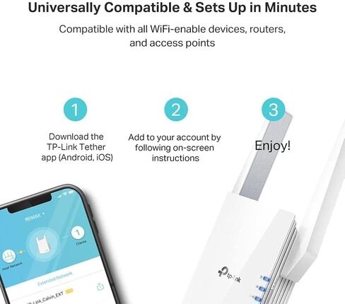 موسع نطاق TP-Link AX3000 ثنائي النطاق Wi-Fi 6 (RE705X) وضع AP مع منفذ جيجابت، OFDMA، تكوين الشعاع، متوافق مع OneMesh (متجدد) in Kuwait