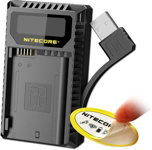 Nitecore UNK2 شاحن بطارية كاميرا رقمية USB مزدوج المنفذ لبطاريات نيكون EN-EL15، ملصق Nitecore in Kuwait